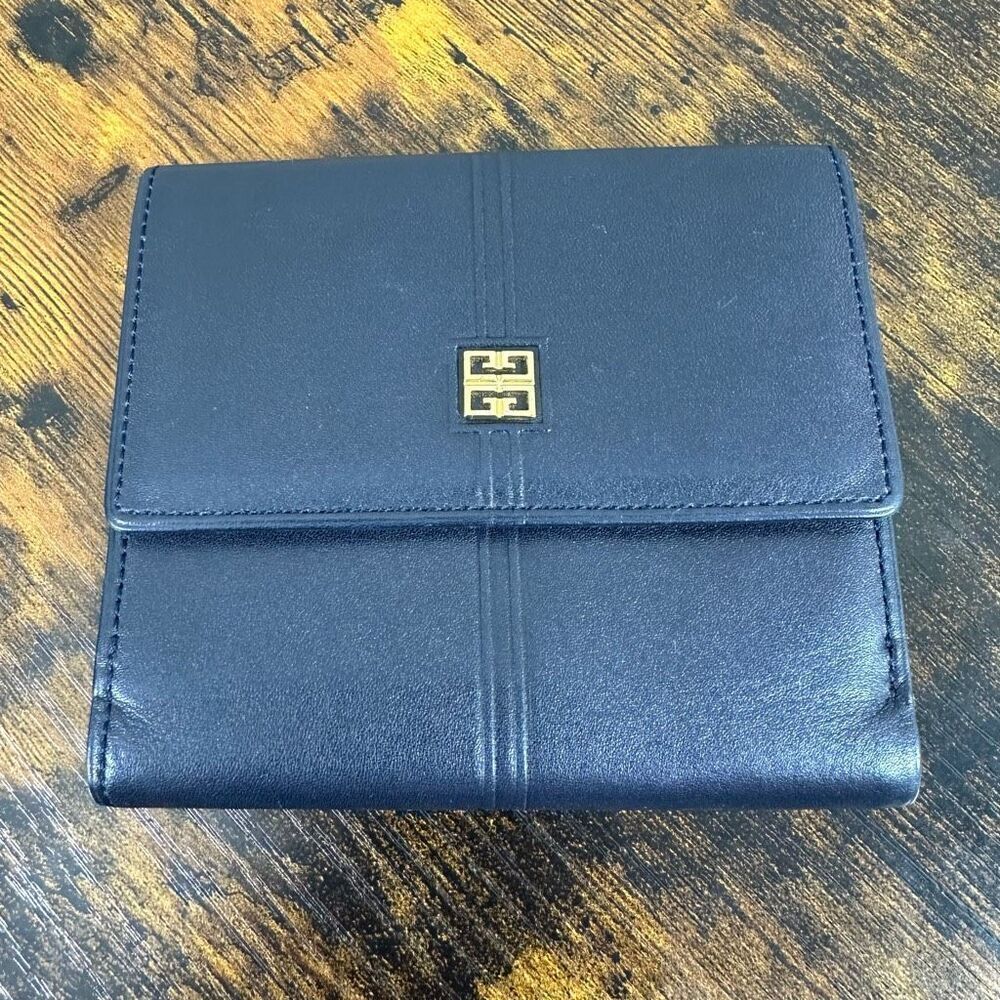 Givenchy 4G Logo Dark Navy Blue Vintage Wallet